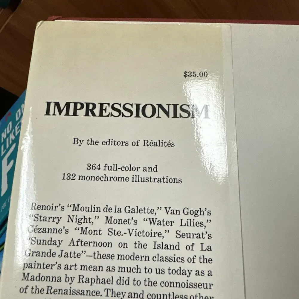 Impressionism By The Editors Of Realites Preface By Rene Huyghe 1973 HC W/‎ DJ
